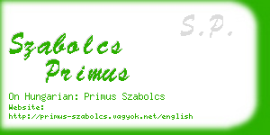 szabolcs primus business card